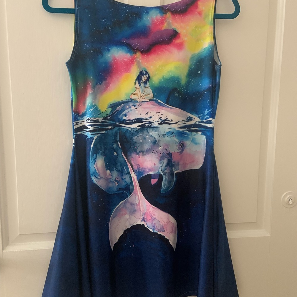 Herotime Lora Zombie Sperm Whale Aurora Borealis Mini Dress - RARE